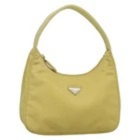PRADA Accessory Pouch Nylon Yellow Gold Auth 139939 - Picture 1 of 16